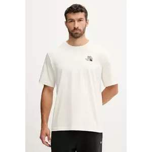 The North Face tricou din bumbac Flower Dome culoarea bej, cu imprimeu, NF0A8EGXQLI1 imagine