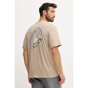The North Face tricou din bumbac Explore Carabiner culoarea maro, cu imprimeu, NF0A8F2HBOX1 imagine