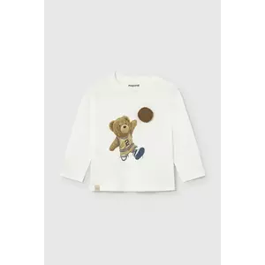 Mayoral longsleeve din bumbac pentru copii culoarea bej, cu imprimeu, 2070 imagine