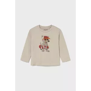 Mayoral longsleeve din bumbac pentru copii culoarea maro, cu imprimeu, 2070 imagine