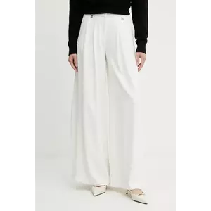 Morgan pantaloni culoarea alb, lat, high waist, POUMA.F imagine