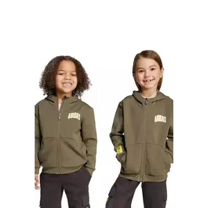 adidas bluză copii culoarea verde, cu glugă, cu imprimeu, JL9198 imagine