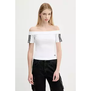 adidas Originals tricou Bandeau Ss culoarea alb, decolteu spaniol, JV9741 imagine