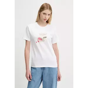 adidas tricou din bumbac Farmers Market Graphic culoarea alb, JN2543 imagine