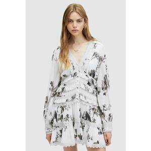 AllSaints rochie ZORA IONA DRESS culoarea alb, mini, evazată, W167DA imagine