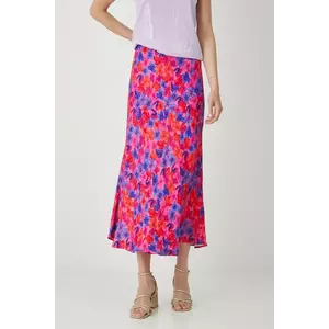 Medicine fustă culoarea roz, midi, drept imagine