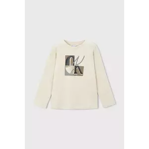 Mayoral longsleeve din bumbac culoarea bej, 4076 imagine