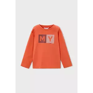 Mayoral longsleeve din bumbac culoarea portocaliu, cu imprimeu, 173 imagine