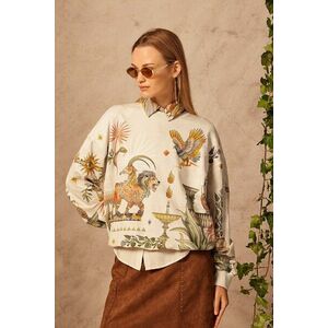 Medicine hanorac de bumbac culoarea bej, modelator imagine