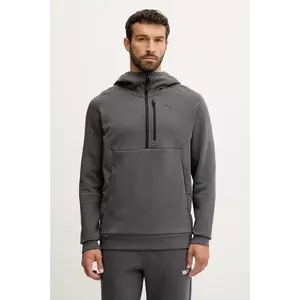 Puma bluză PUMATECH culoarea gri, cu glugă, uni, 688044 imagine