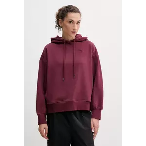 Puma bluză culoarea bordo, cu glugă, 688151 imagine