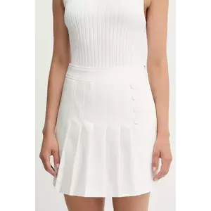 Morgan fustă culoarea alb, mini, evazati, JLIMON imagine