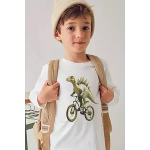 Mayoral longsleeve din bumbac pentru copii culoarea bej, cu imprimeu, 4087 imagine