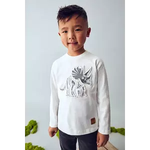 Mayoral longsleeve din bumbac pentru copii culoarea alb, cu imprimeu, 4089 imagine