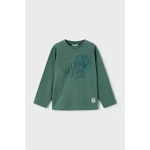 Mayoral longsleeve din bumbac pentru copii culoarea verde, cu imprimeu, 4089 imagine