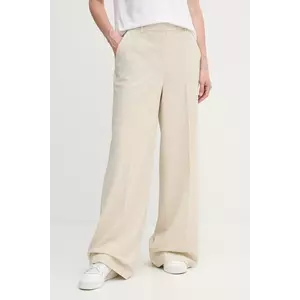 Dkny pantaloni culoarea bej, lat, high waist, UD5PS051 imagine