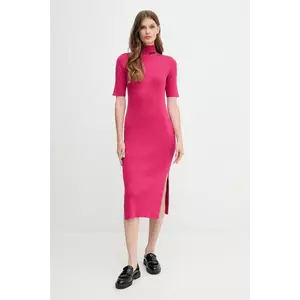 Dkny rochie culoarea roz, midi, mulata, DJ5R0751 imagine