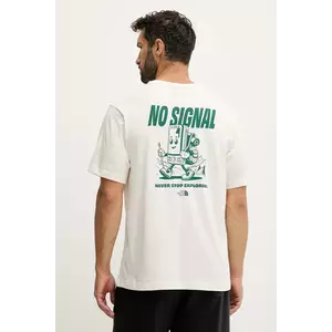 The North Face tricou din bumbac No Signal culoarea bej, cu imprimeu, NF0A8F2MQLI1 imagine