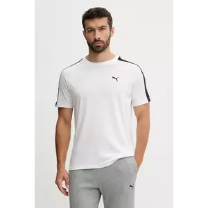 Puma tricou din bumbac culoarea alb, cu imprimeu, 629592 imagine