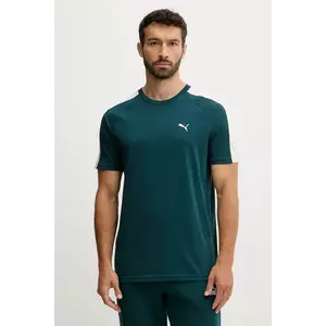 Puma tricou din bumbac culoarea verde, cu imprimeu, 629592 imagine