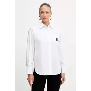 ERMANNO Firenze cămașă din bumbac culoarea alb, cu guler clasic, relaxed, 57TK014E31 imagine