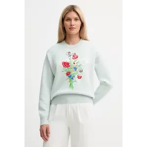 Kenzo pulover din amestec de lână culoarea turcoaz, FF62PU7303BG imagine