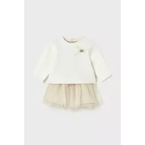 Mayoral Newborn rochie si pulover culoarea bej, mini, evazați, 2808 imagine