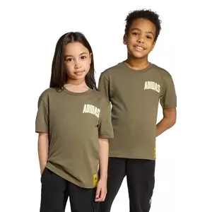 adidas tricou de bumbac pentru copii culoarea verde, cu imprimeu, JL9195 imagine