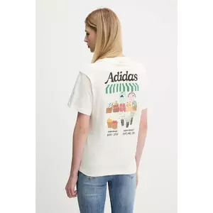 adidas tricou din bumbac FARMMKT culoarea bej, KB2485 imagine