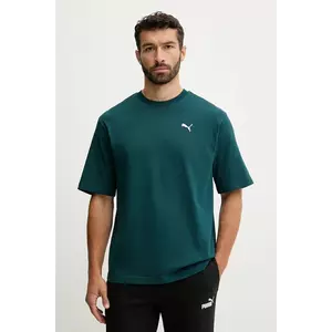 Puma tricou din bumbac culoarea verde, uni, 629645 imagine