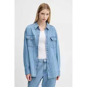 Tommy Jeans cămașă din bumbac cu guler clasic, relaxed, DW0DW21073 imagine
