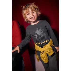 Mayoral longsleeve din bumbac culoarea gri, cu imprimeu, 4090 imagine