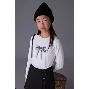 Mayoral longsleeve din bumbac pentru copii culoarea alb, 830 imagine