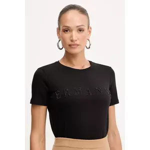 ERMANNO Firenze tricou din bumbac culoarea negru, 57TL012EE2R imagine