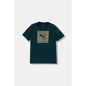 Puma tricou de bumbac pentru copii GRAPHIC Box Tee B culoarea verde, cu imprimeu, 689937 imagine