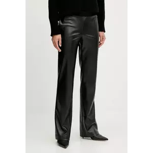 ERMANNO Firenze pantaloni culoarea negru, drept, medium waist, 57TP037E5B imagine