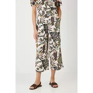 Medicine pantaloni culoarea bej, lat, high waist imagine