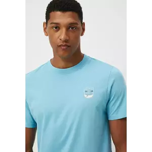 Medicine tricou din bumbac culoarea turcoaz, cu imprimeu imagine