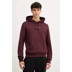 Trussardi hanorac de bumbac culoarea bordo, cu glugă, cu imprimeu, G8108000056N imagine