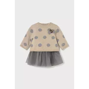 Mayoral Newborn rochie si pulover culoarea bej, mini, evazați, 2808 imagine
