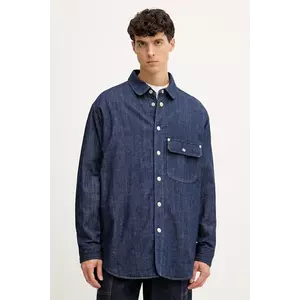 Kenzo cămașă culoarea bleumarin, cu guler clasic, relaxed, FF65DC5066E1 imagine