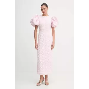 Rotate rochie culoarea roz, maxi, mulată, 114791191 imagine