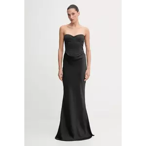 Rotate rochie culoarea negru, maxi, mulată, 114330100 imagine