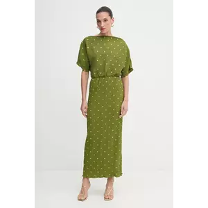 Never Fully Dressed rochie culoarea verde, maxi, evazați, NFDDR2965 imagine