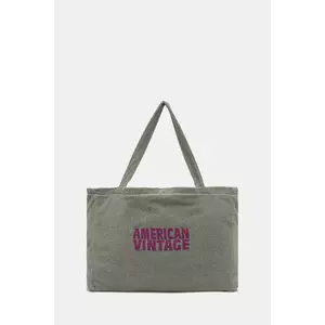 American Vintage geantă de bumbac culoarea verde, BOBY27A imagine