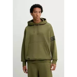 adidas Originals bluză Neuclassics culoarea verde, cu glugă, cu imprimeu, HZ3739 imagine