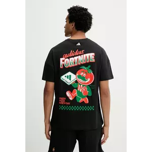 adidas tricou din bumbac Fortnite culoarea negru, cu imprimeu, JV7964 imagine