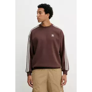 adidas Originals bluză Oversize Crew culoarea maro, cu imprimeu, KA0469 imagine