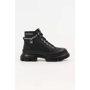 Karl Lagerfeld sneakers din piele TREKKA MAX culoarea negru, KL43542 imagine