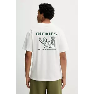 Dickies tricou din bumbac culoarea bej, cu imprimeu, DK0A87QI imagine